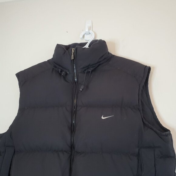 Vintage Y2k Nike Down Puffer Zip Up Vest Black Size  M - Picture 3 of 6